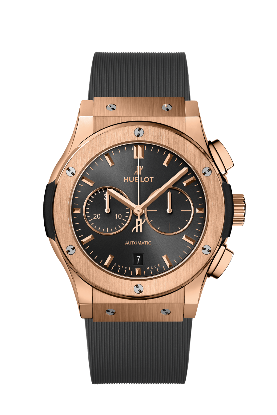 Hublot Classic Fusion Racing Grey Chronograph King Gold 42 MM - Gray Rubber Strap - Satin Sunrays Gray Dial - 541.OX.7080.RX