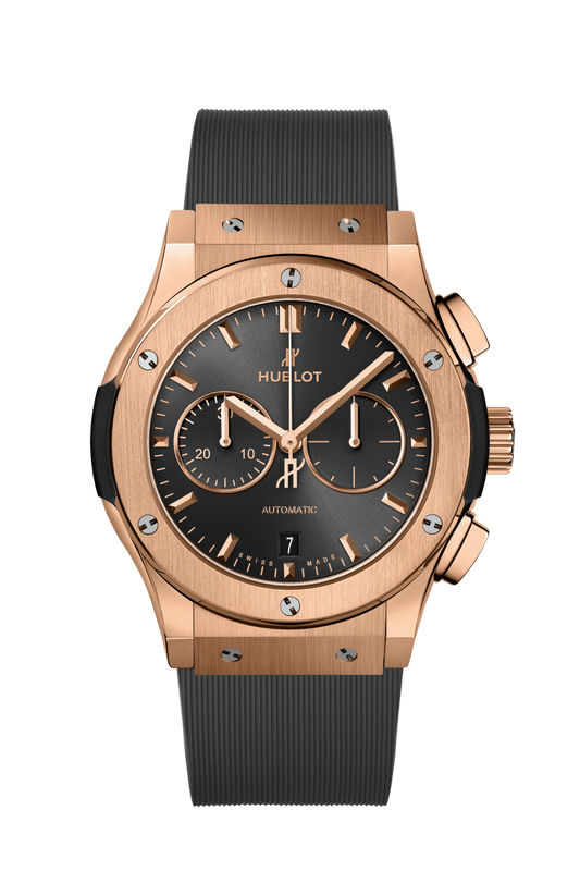 Hublot Classic Fusion Racing Grey Chronograph King Gold 42 MM - Gray Rubber Strap - Satin Sunrays Gray Dial - 541.OX.7080.RX