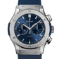 Hublot Classic Fusion Chronograph Titanium Blue 45 MM - Blue Rubber Strap - Satin Blue Sunburst Dial - 521.NX.7170.RX