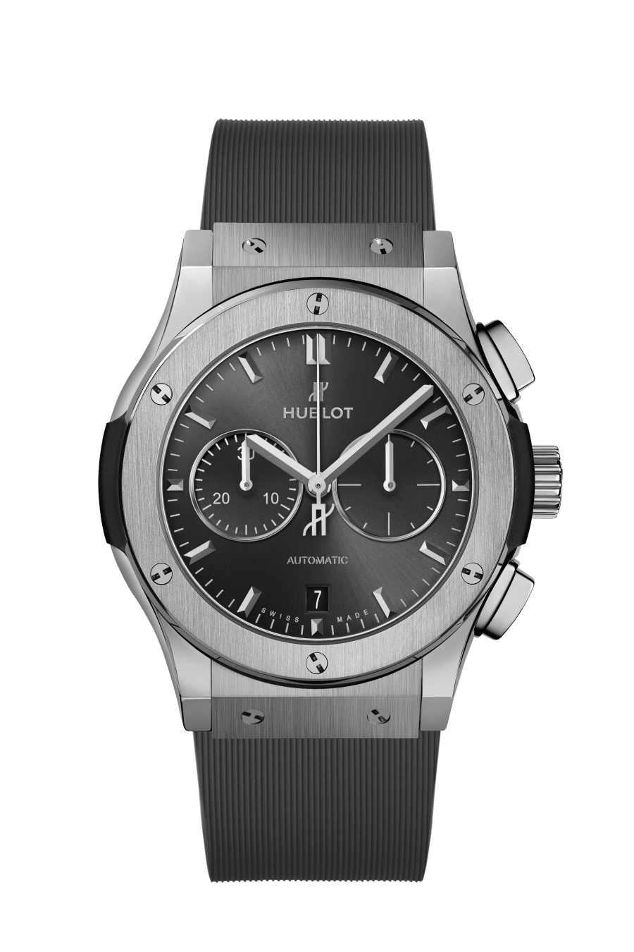 Hublot Classic Fusion Racing Grey Chronograph Titanium 42 MM - Gray Rubber Strap - Satin Sunrays Gray Dial - 541.NX.7070.RX