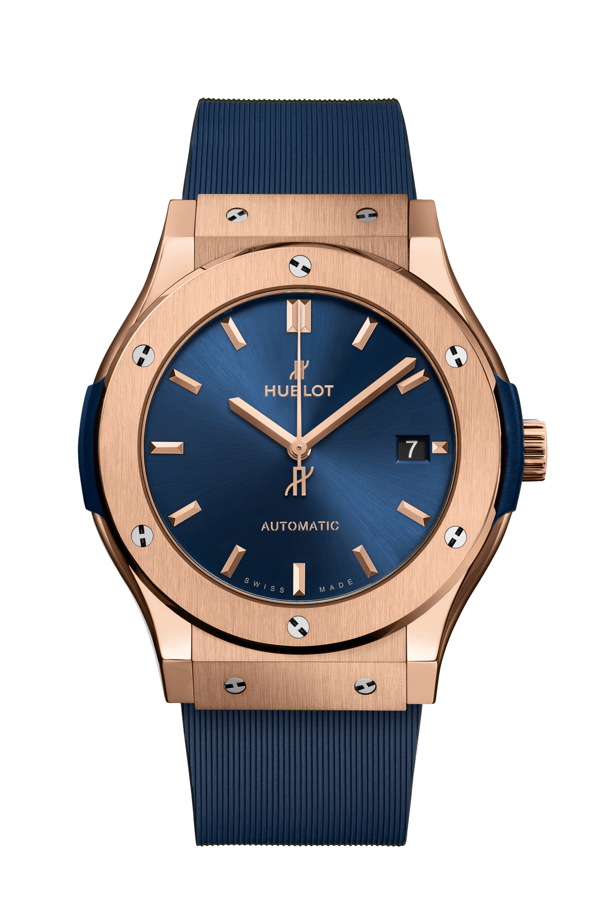 Hublot Classic Fusion King Gold blue 45 MM - Blue Rubber Strap - Blue Dial - 511.OX.7180.RX