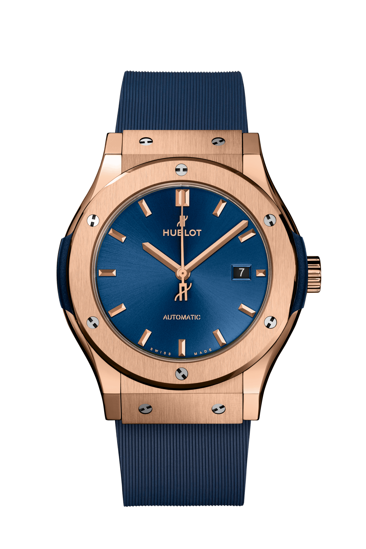 Hublot Classic Fusion King Gold blue 42 MM - Blue Rubber Strap - Blue Dial - 542.OX.7180.RX