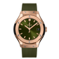 Hublot Classic Fusion King Gold Green 33 MM - Green Rubber Strap - Green Dial - 581.OX.8980.RX