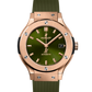 Hublot Classic Fusion King Gold Green 38 MM - Green Rubber Strap - Green Dial - 565.OX.8980.RX