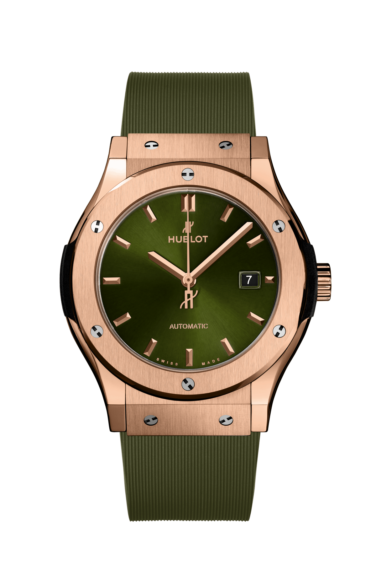 Hublot Classic Fusion King Gold Green 42 MM - Green Rubber Strap - Green Dial - 542.OX.8980.RX