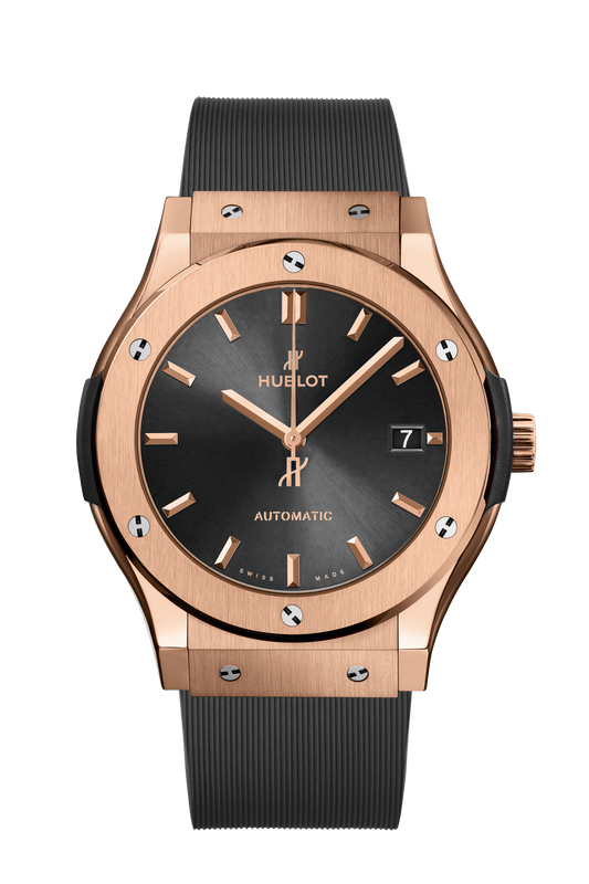 Hublot Classic Fusion Racing Grey King Gold 45 MM - Grey Rubber Strap - Grey Dial - 511.OX.7081.RX