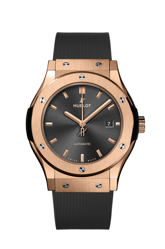 Hublot Classic Fusion Racing Grey King Gold 42 MM - Grey Rubber Strap - Grey Dial - 542.OX.7081.RX