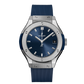 Hublot Classic Fusion Titanium Blue 33 MM - Blue Rubber Strap - Satin Blue Sunburst Dial - 581.NX.7170.RX