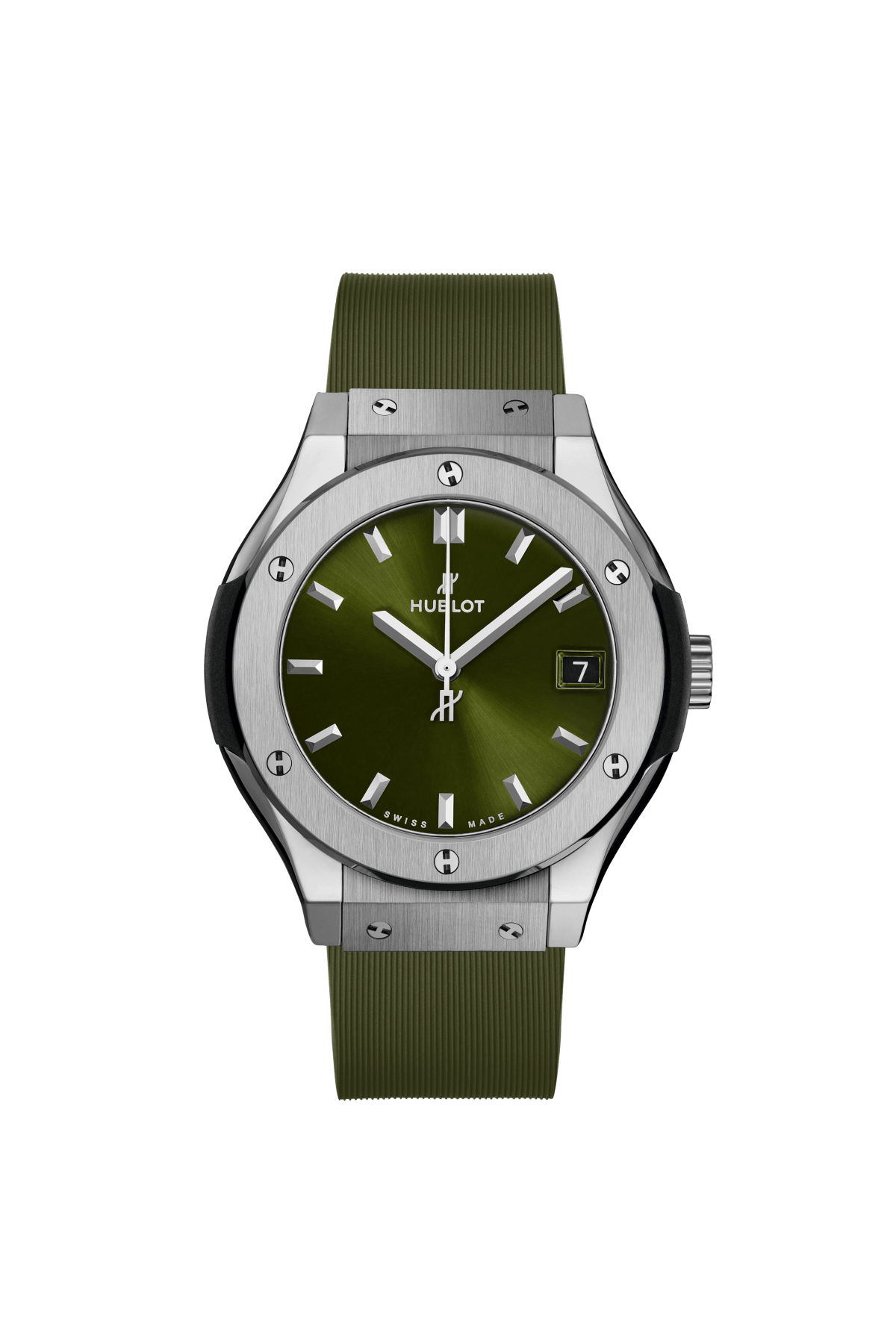 Hublot Classic Fusion Titanium Green 33 MM - Green Rubber Strap - Green Dial - 581.NX.8970.RX