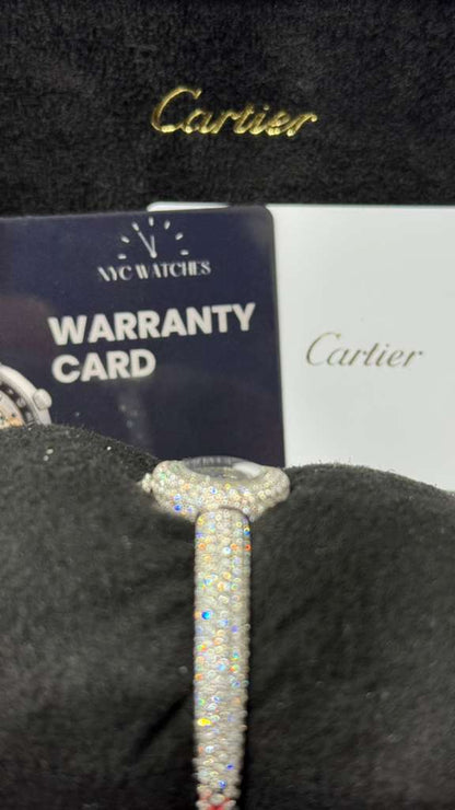 Cartier - Baignoire (Mini model) Size 15 - 18.7 x 24.6 MM - White Gold and Diamond Bracelet and Bezel - Silvered Dial - CRHPI01822