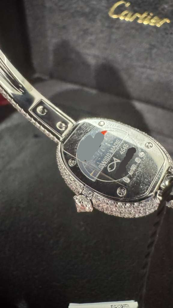 Cartier - Baignoire (Mini model) Size 15 - 18.7 x 24.6 MM - White Gold and Diamond Bracelet and Bezel - Silvered Dial - CRHPI01822