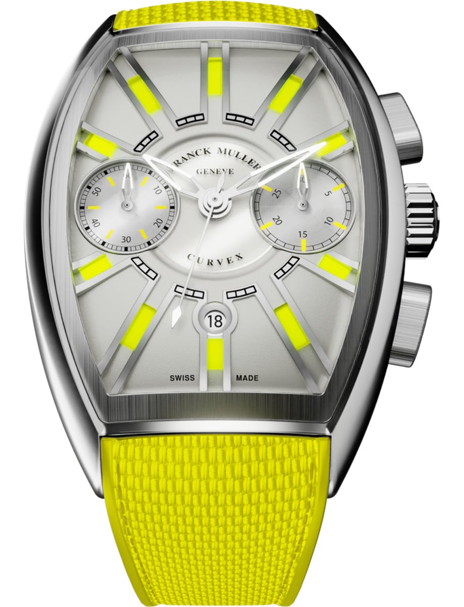 Franck Muller Curvex CX Flash - 36 MM - Steel - Yellow Dial - CX 36 CC DT FLASH AC ACBR