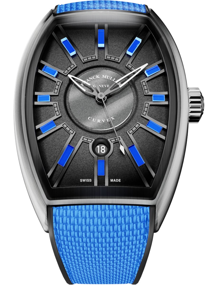 Franck Muller Curvex CX Flash - 36 MM - Steel - Blue Dial - CX 36 SC DT FLASH ACBR TTNRBR