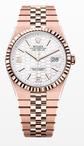Rolex Land-Dweller - 40 MM - Rose Gold - Honeycomb Motif Intense White Dial - Fluted Bezel - Jubilee Bracelet - 127335-0001