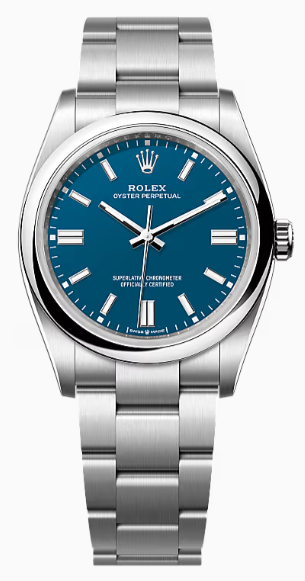 Rolex Oyster Perpetual - Stainless Steel - 36 MM - Oyster Bracelet - Med Blue Dial - 126000-0015
