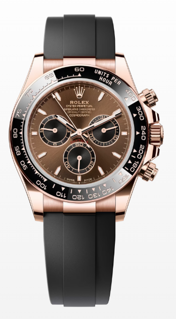 Rolex Everose Gold Cosmograph Daytona Watch - 40 MM - Oysterflex Strap - Black Ceramic Bezel - Chocolate and Black Index Dial - 126515LN-0010