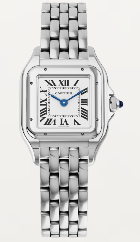 Cartier Panthére De Cartier Stainless Steel (Small Model) 30 MM x 23 MM - Stainless Steel Bracelet - Stainless Steel Bezel -  Silver Dial - WSPN0013