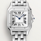 Cartier Panthére De Cartier Stainless Steel (Medium Model) 37 MM x 37 MM - Stainless Steel Bracelet - Stainless Steel Bezel - &nbsp;Silver Dial - WSPN0015