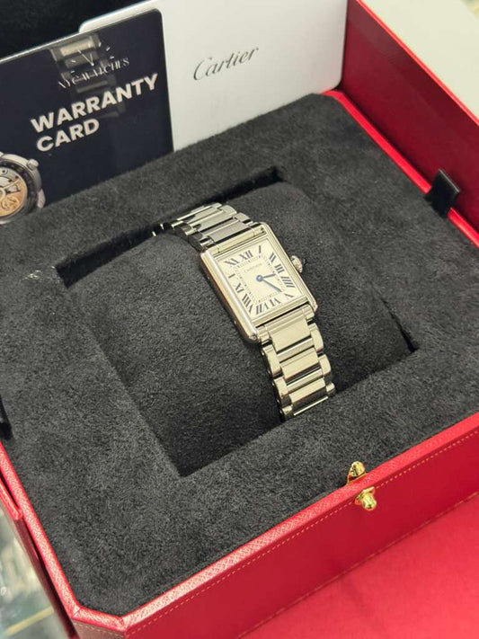 Cartier - Tank Must Solarbeat™ - Small Model - 29.5 MM x 22 MM - Stainless Steel - Silvered Dial - WSTA0121