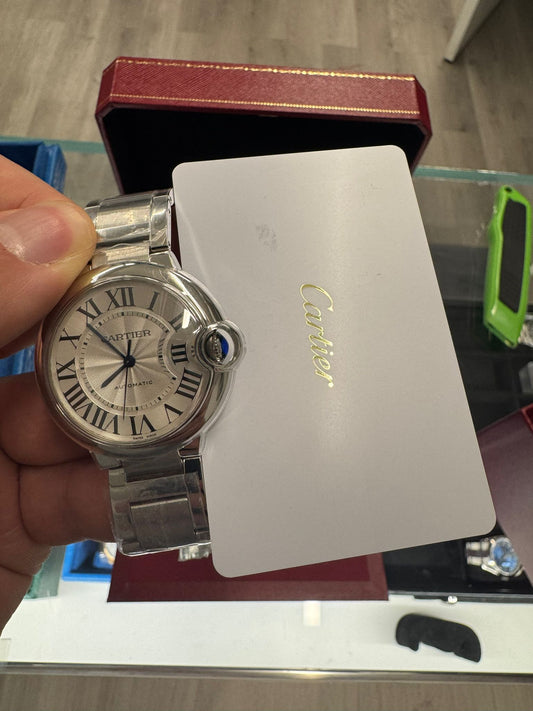 Cartier Ballon Bleu Stainless Steel 36 MM - Stainless Steel Bracelet - White Dial - WSBB0048