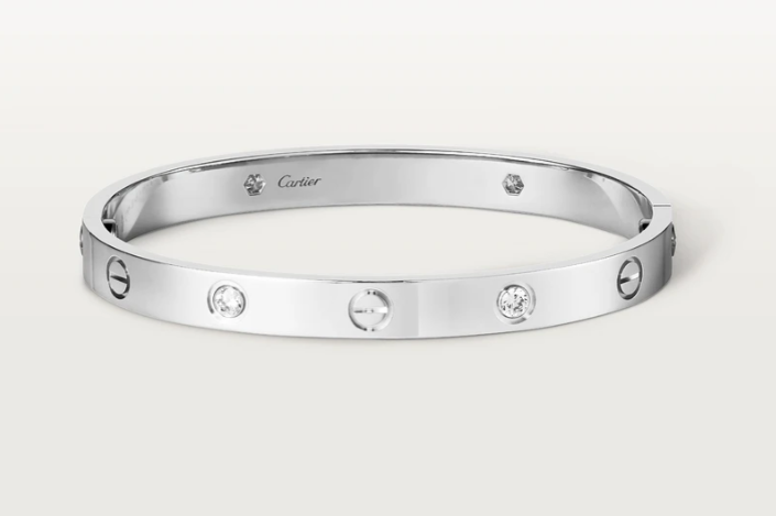 Cartier Love Bracelet - White Gold - 4 Diamonds - B6035817