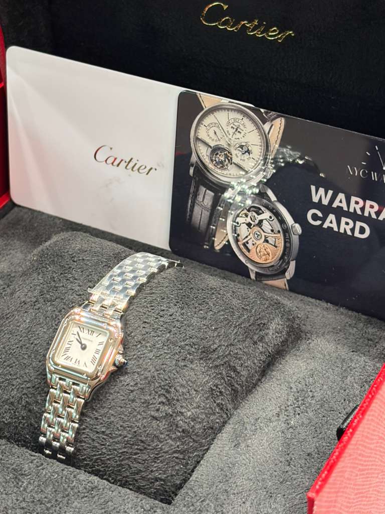 Cartier Panthére De Cartier Stainless Steel (Mini Model) 25 MM x 19 MM - Stainless Steel Bracelet - Stainless Steel Bezel - Silver Dial - WSPN0012