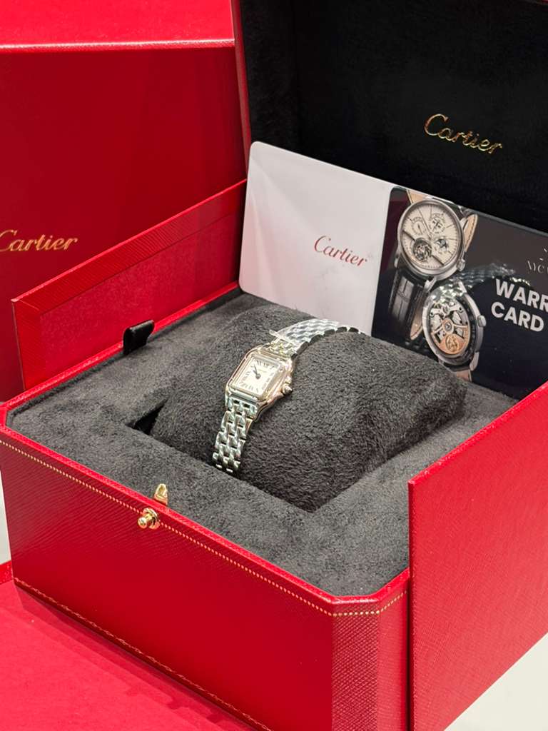 Cartier Panthére De Cartier Stainless Steel (Mini Model) 25 MM x 19 MM - Stainless Steel Bracelet - Stainless Steel Bezel - Silver Dial - WSPN0012