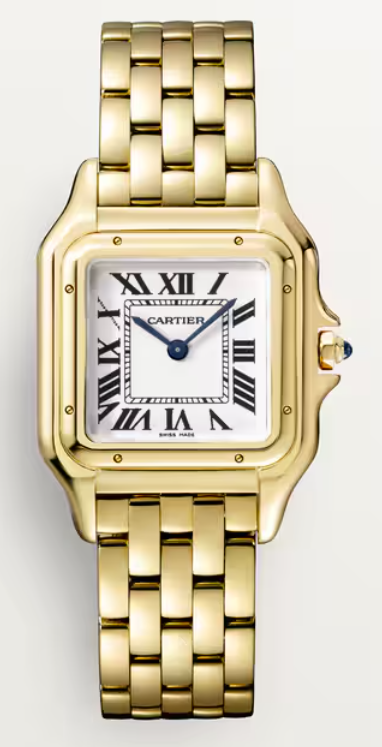Cartier Panthére De Cartier Yellow Gold (Medium Model) 29 MM x 37 MM - Yellow Gold Bracelet - Yellow Gold Bezel - White Dial - WGPN0058