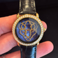 Cartier Révélation d'une Panthère Yellow Gold 37 MM - Shiny Blue Alligator Leather Strap - Diamond Bezel - Blue Mother-of-Pearl Dial - HPI01354