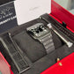 Cartier Santos de Cartier Stainless Steel 39.8 MM (Large Model) - Black Leather Strap - Black Dial - WSSA0039