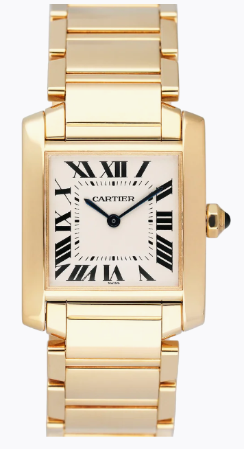 Cartier Tank Francaise Yellow Gold (Medium Model) 25 MM - Yellow Gold Bracelet - Silver Dial - W50003N2
