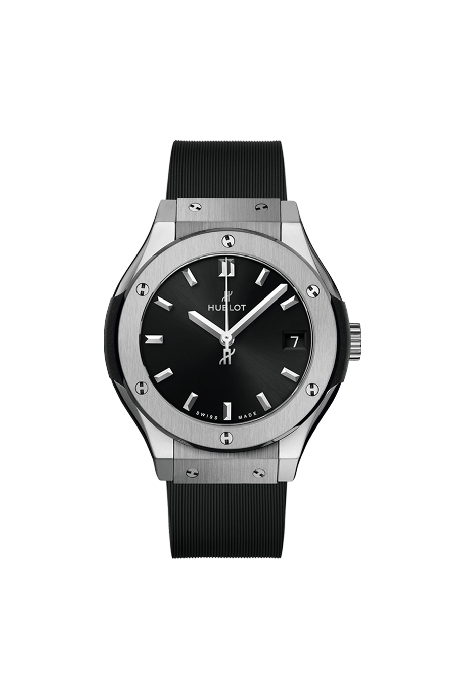 Hublot Classic Fusion Titanium 33 MM - Black Rubber Strap - Satin Black Sunrays Dial - 581.NX.1470.RX