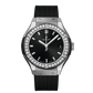 Hublot Classic Fusion Titanium Diamonds 33 MM - Black Rubber Strap - Diamond Bezel - Satin Black Sunrays Dial - 581.NX.1470.RX.1104