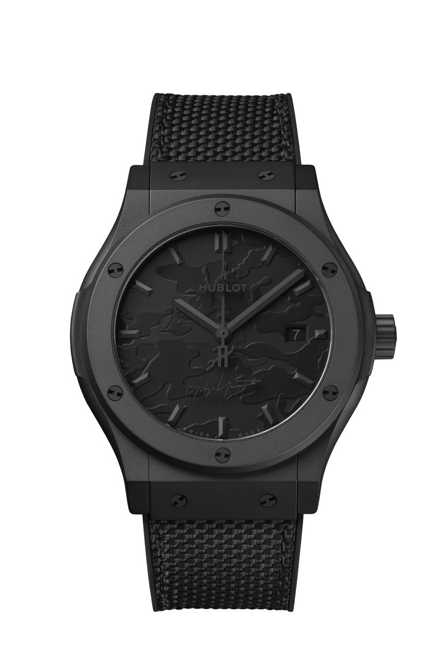 Hublot Classic Fusion Yohji Yamamoto All Black Camo - Limited Edition - Black Ceramic - 42 MM -  Black Rubber/Fabric Strap - Black & Grey Camo Dial - 542.CI.6670.NR.YOY