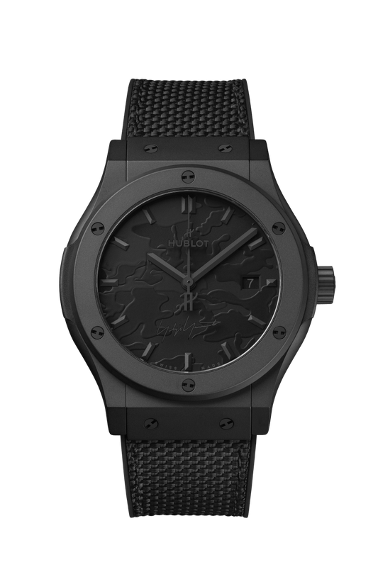 Hublot Classic Fusion Yohji Yamamoto All Black Camo - Limited Edition - Black Ceramic - 42 MM -  Black Rubber/Fabric Strap - Black & Grey Camo Dial - 542.CI.6670.NR.YOY