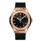 Hublot Classic Fusion King Gold 33 MM - Black Rubber Strap - Black Dial - 581.OX.1480.RX