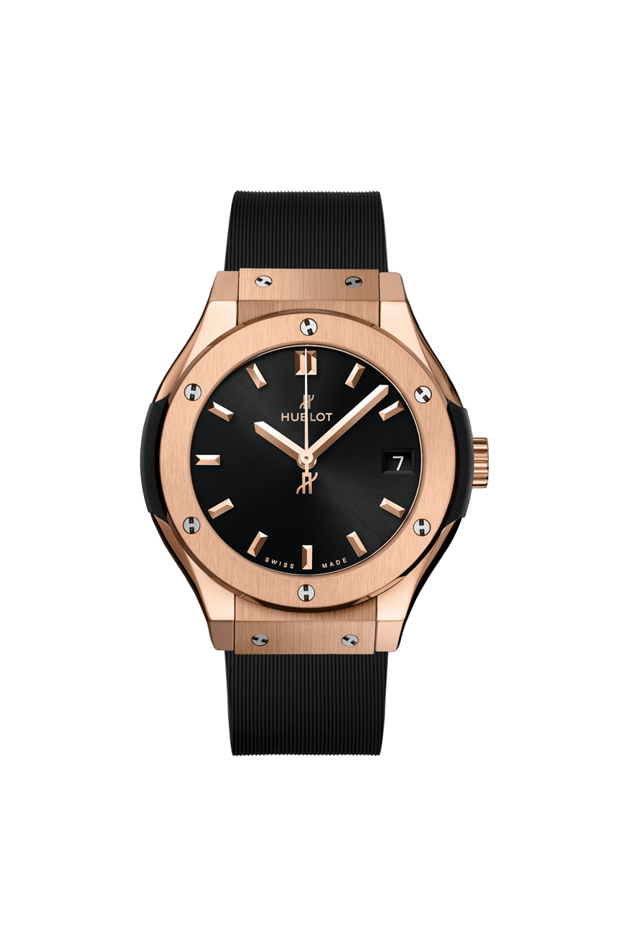 Hublot Classic Fusion King Gold 33 MM - Black Rubber Strap - Black Dial - 581.OX.1480.RX