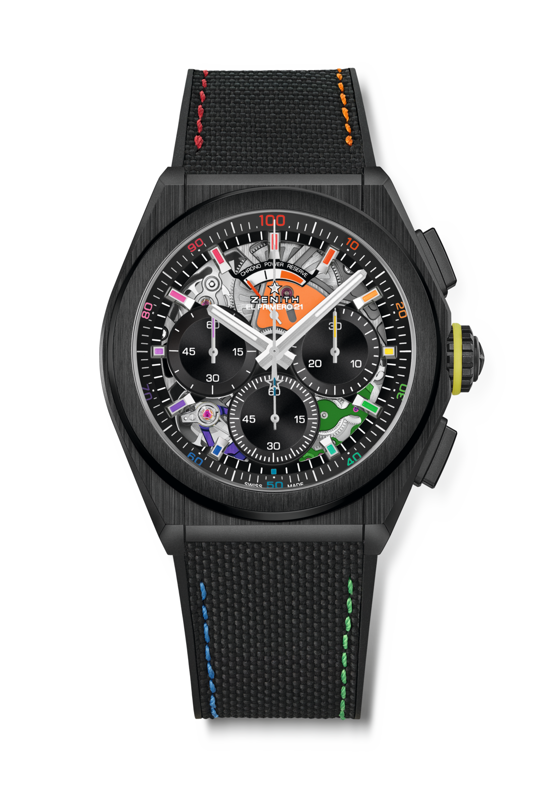 Zenith DEFY 21 Chroma II - 44 MM - Black Ceramic - Rainbow Dial - 49.9013.9004/21.R952