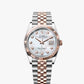 Rolex Stainless Steel And Pink Gold Datejust - 36 MM - Jubilee Bracelet - Fluted Bezel - Mother of Pearl Diamond Dial - 126231-0021
