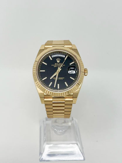 Rolex Presidential Yellow Gold Day-Date 40MM - President Bracelet Watch - Black Index Dial - 228238-0067