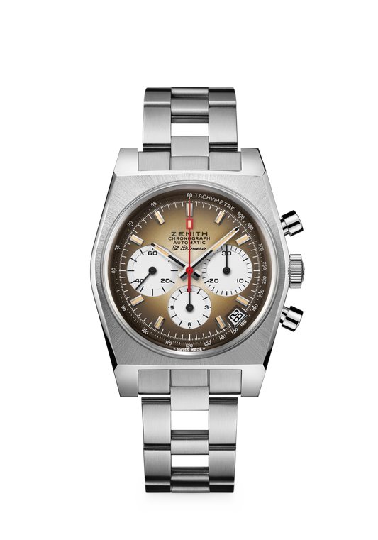 Zenith CHRONOMASTER Revival El Primero A385 - 37 MM - Stainless Steel - Brown Dial - 03.A384.400/385.M385