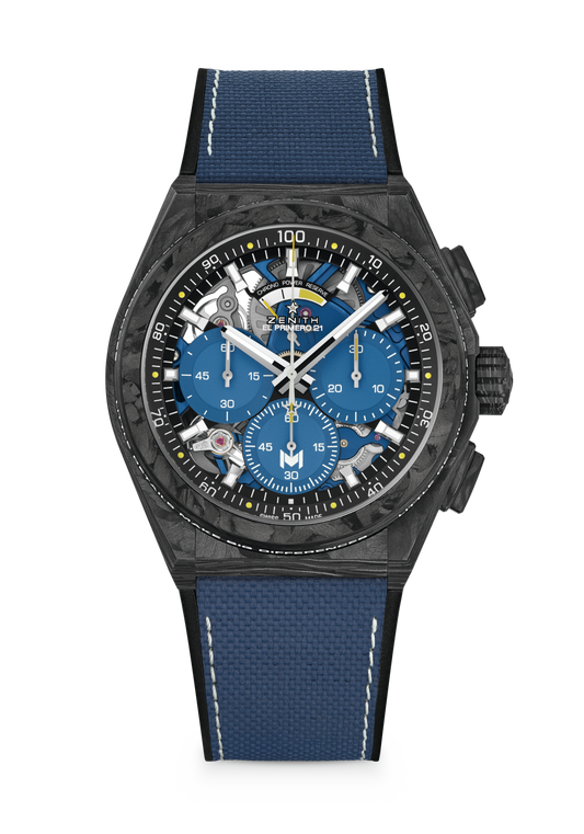 Zenith DEFY 21 Patrick Mouratoglou - 44 MM - Carbon Fiber - Openworked Blue Dial - 10.9000.9004/M99.R939