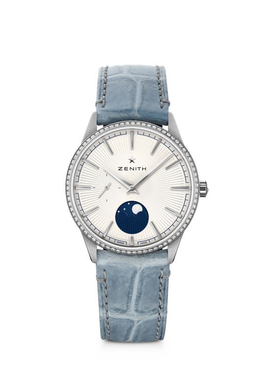 Zenith ELITE Moonphase - 36 MM - Stainless Steel - Diamond Bezel - Silver Dial - 16.3200.692/01.C832