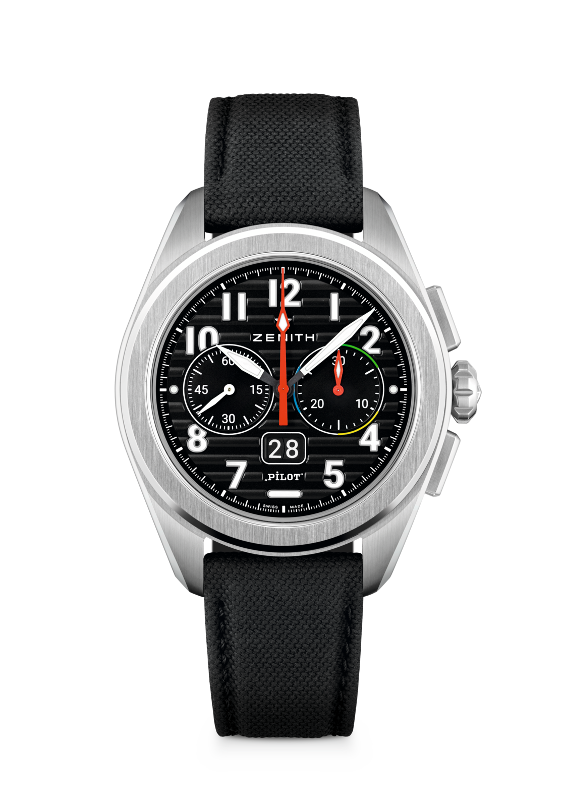 Zenith PILOT Big Date Flyback - 42.5 MM - Stainless Steel - Black Arabic Dial - 03.4000.3652/21.I001