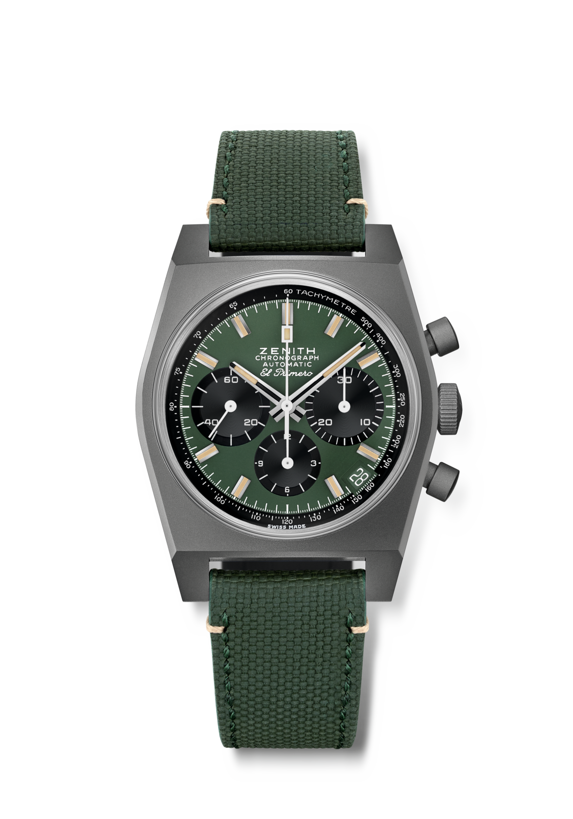 Zenith CHRONOMASTER Revival Safari - 37 MM - Titanium - Green Dial - 97.T384.400/57.C856