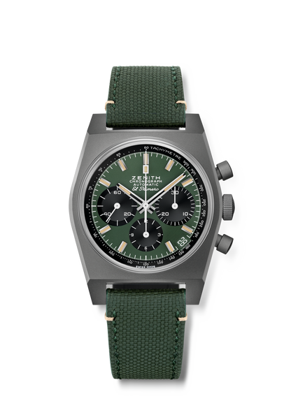 Zenith CHRONOMASTER Revival Safari - 37 MM - Titanium - Green Dial - 97.T384.400/57.C856
