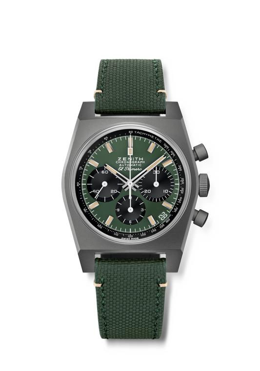 Zenith CHRONOMASTER Revival Safari - 37 MM - Titanium - Green Dial - 97.T384.400/57.C856