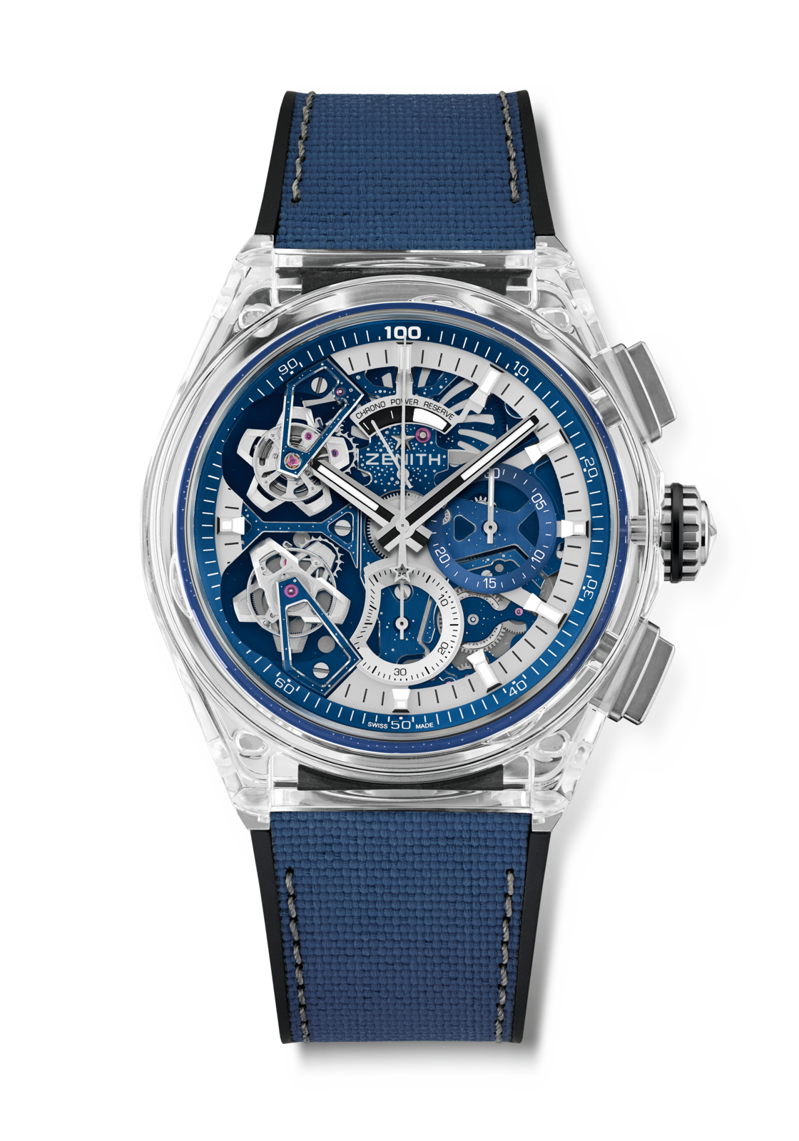 Zenith DEFY Double Tourbillion - 46 MM -  Sapphire - Open Dial - 04.9000.9020/00.R920