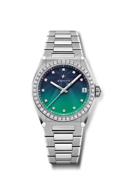 Zenith DEFY Midnight Borealis - 36 MM - Stainless Steel - Diamond Bezel - Green &amp; Blue Dial - 16.9200.670/34.MI001