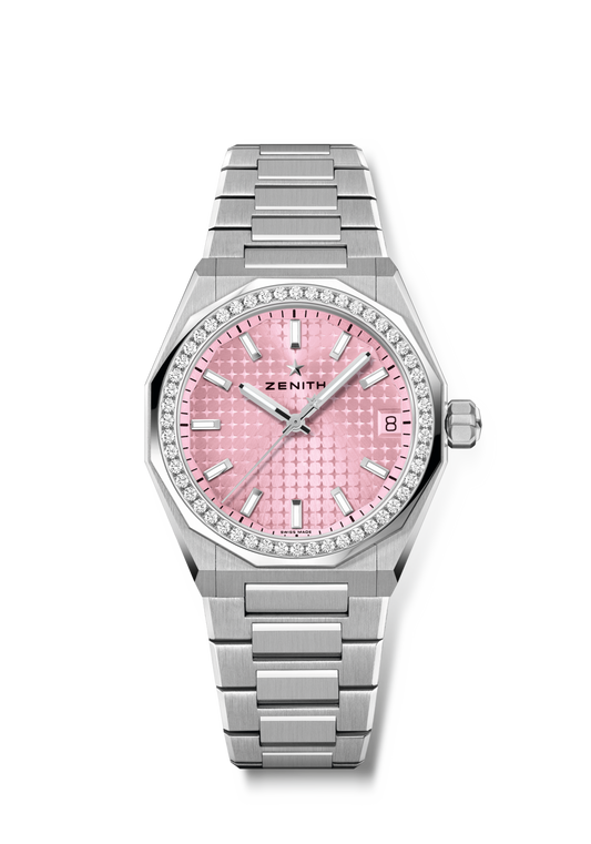 Zenith DEFY Skyline 36 - 36 MM - Stainless Steel - Diamond Bezel - Pink Dial - 16.9400.670/18.I001